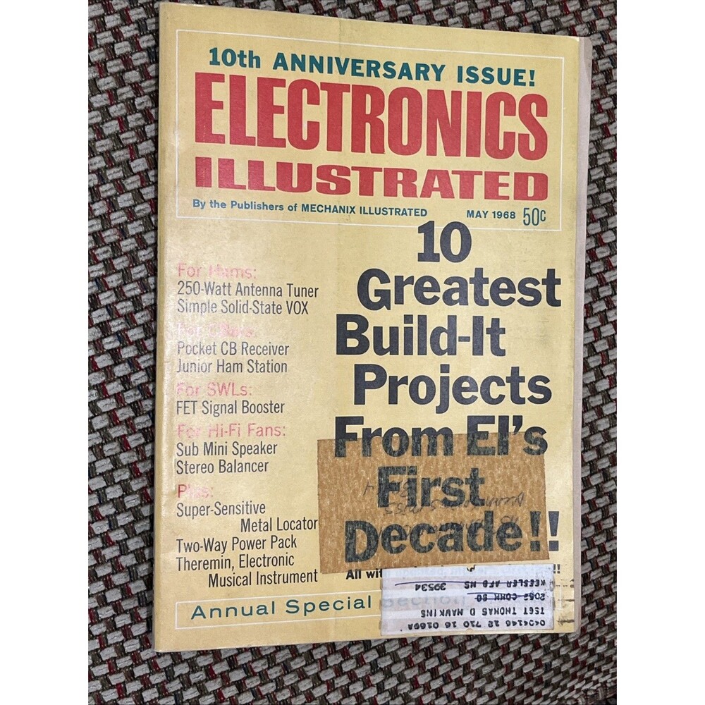 Vintage Magazine Electronics Illustrated 10th Anniversary Issue May 1968